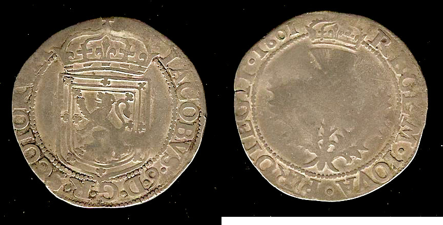 Scotland 6 pence 1601 aF/F